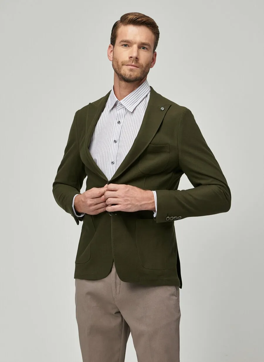 16852 Khaki Slim Fit Jacket