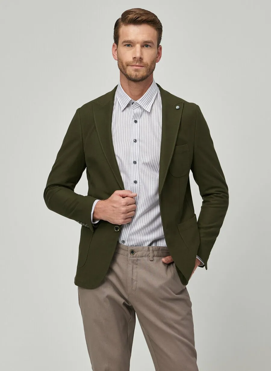 16852 Khaki Slim Fit Jacket