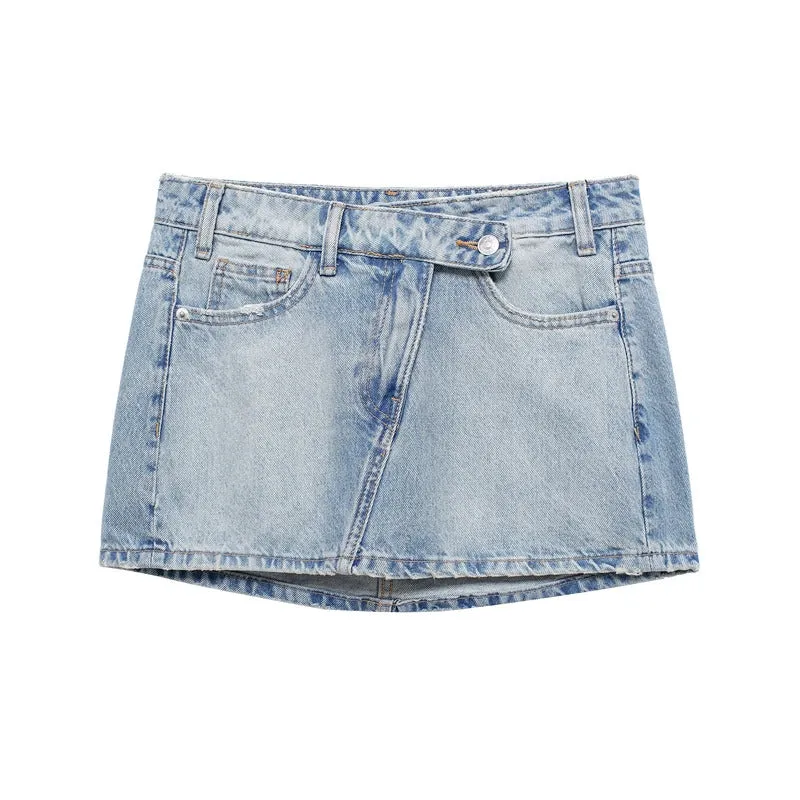 2024 New Spring and Summer  Women's Mini Skirts Fashion Women Denim Skirts Casual Chic High Street Ladies Skirt