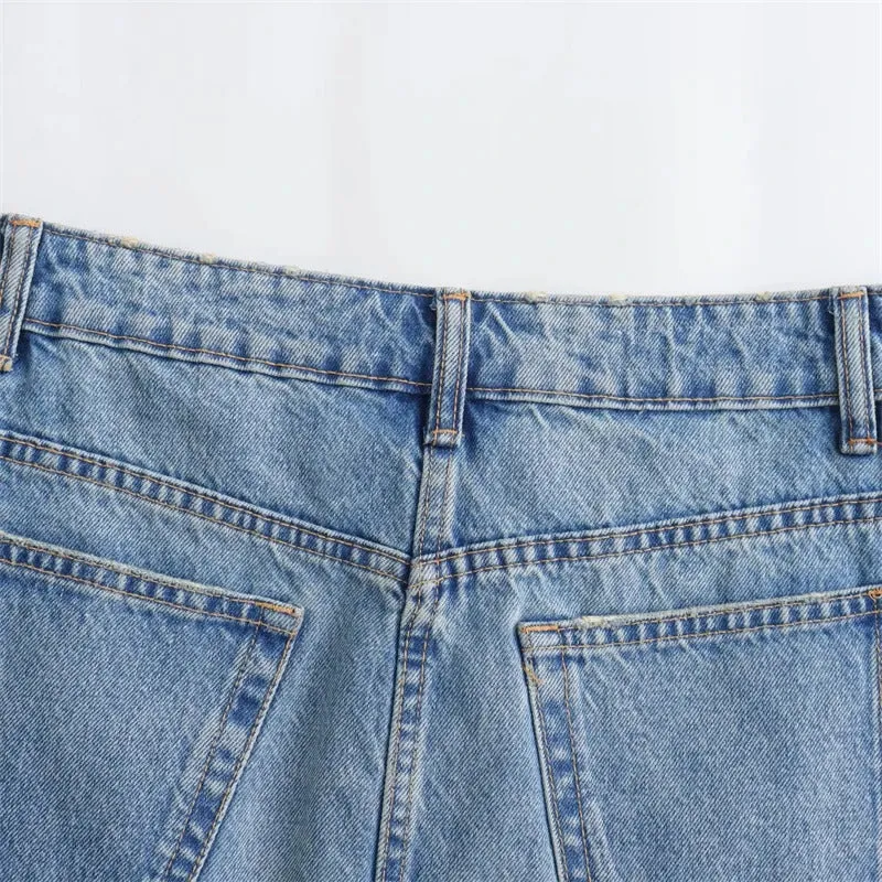 2024 New Spring and Summer  Women's Mini Skirts Fashion Women Denim Skirts Casual Chic High Street Ladies Skirt