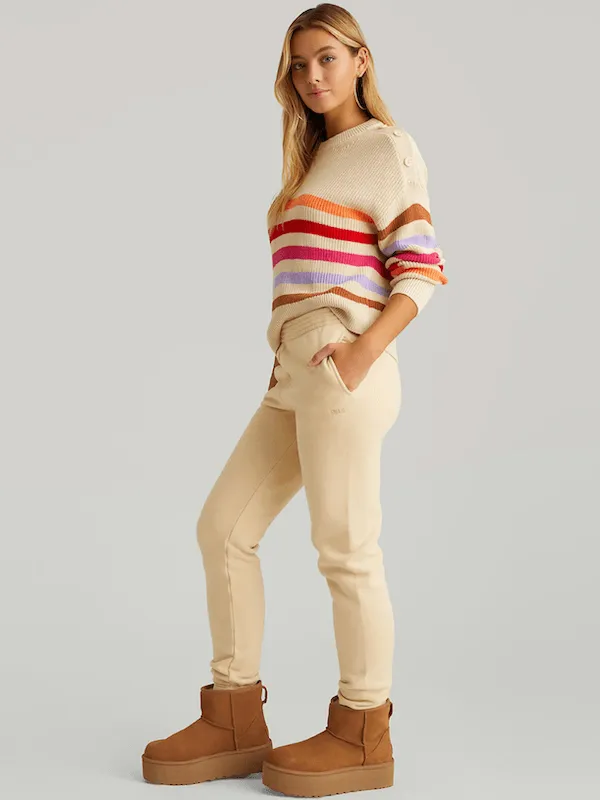 525 Ida: Stripe Button Shoulder Pullover