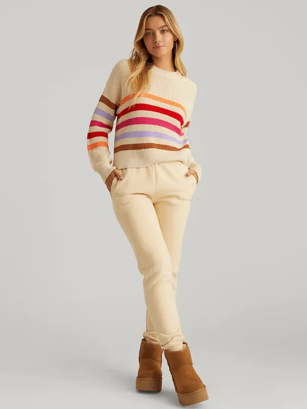 525 Ida: Stripe Button Shoulder Pullover