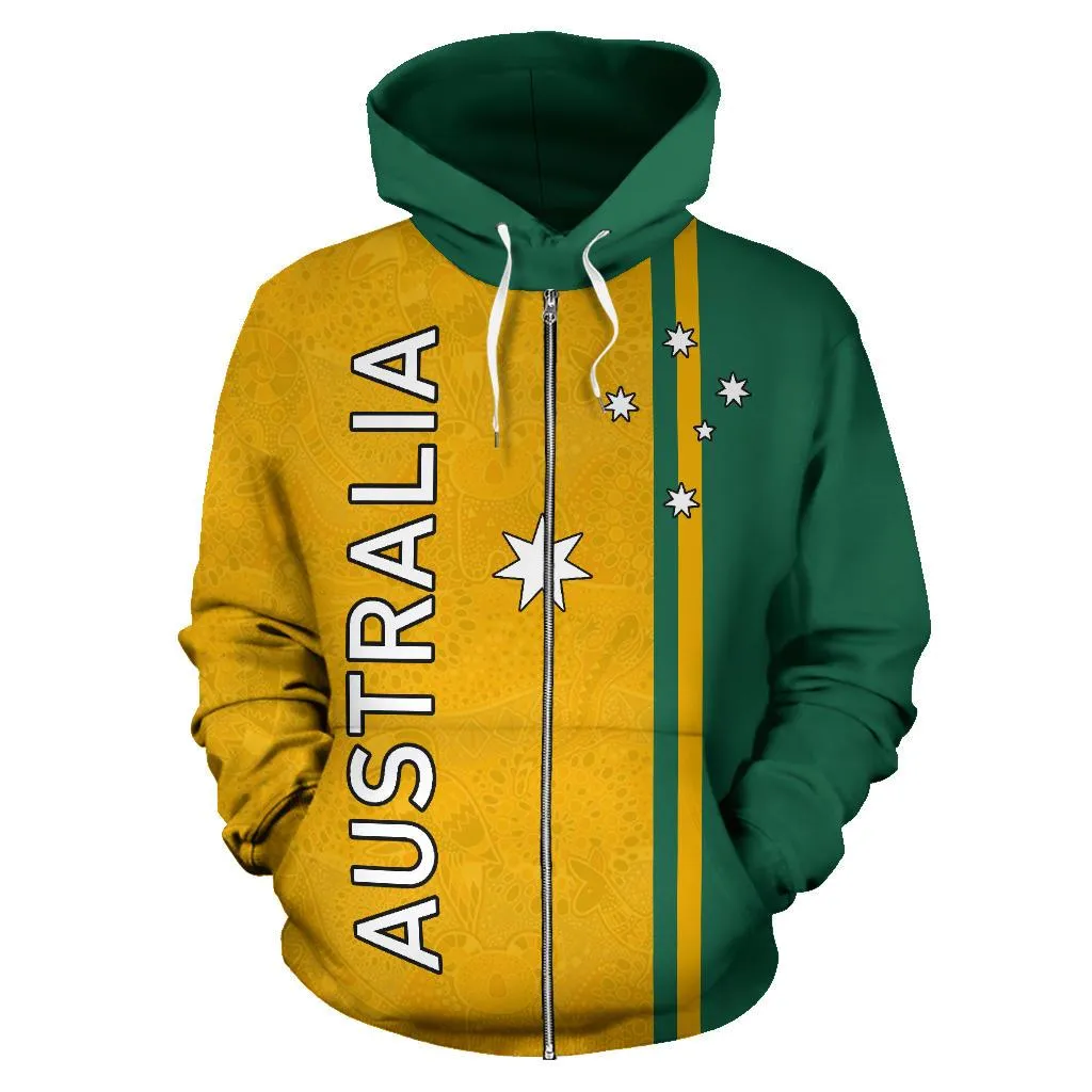 Australia All Over Zip-Up Hoodie - Straight Version - Bn04