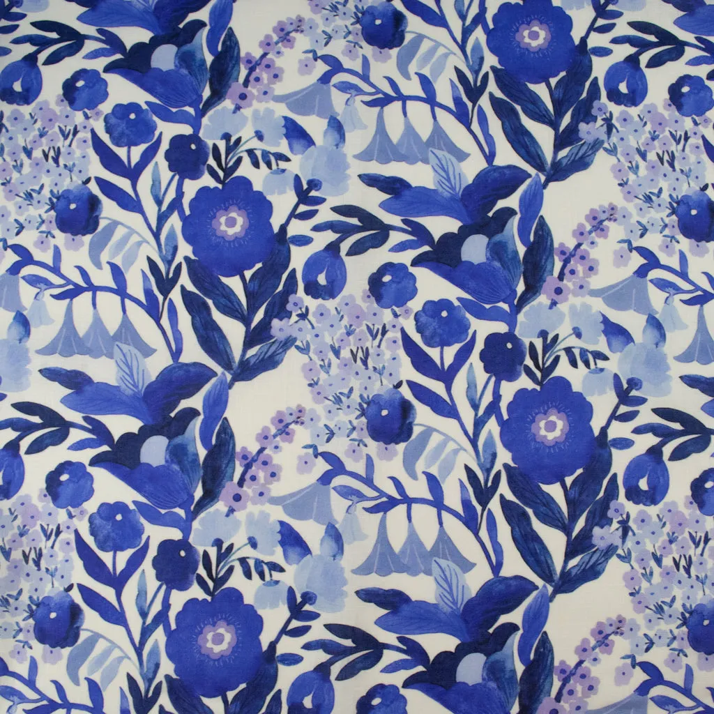 Blue Blooms Printed Linen