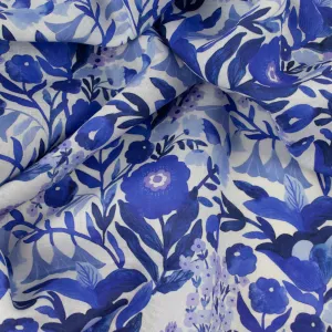 Blue Blooms Printed Linen