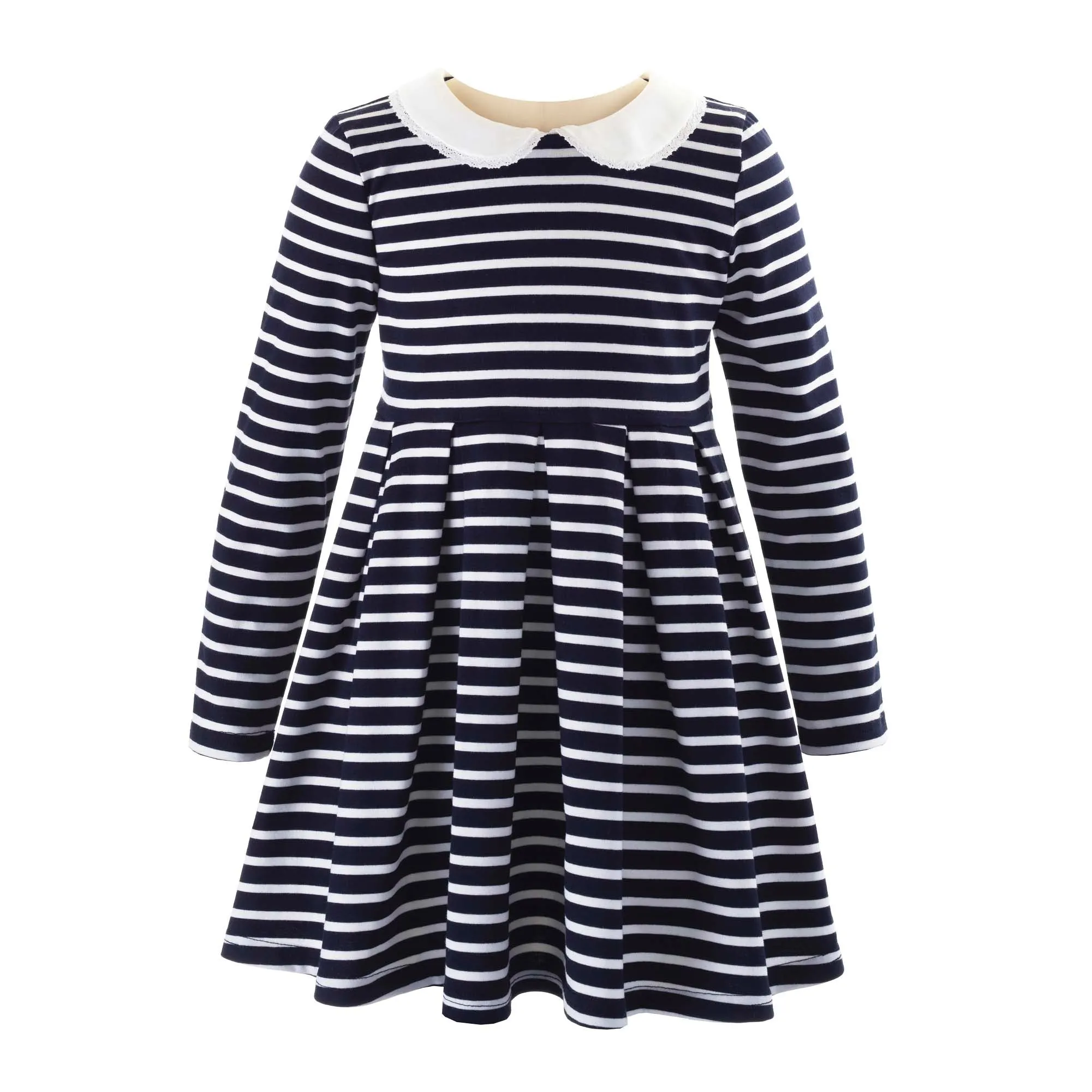 Breton Stripe Jersey Dress, Navy