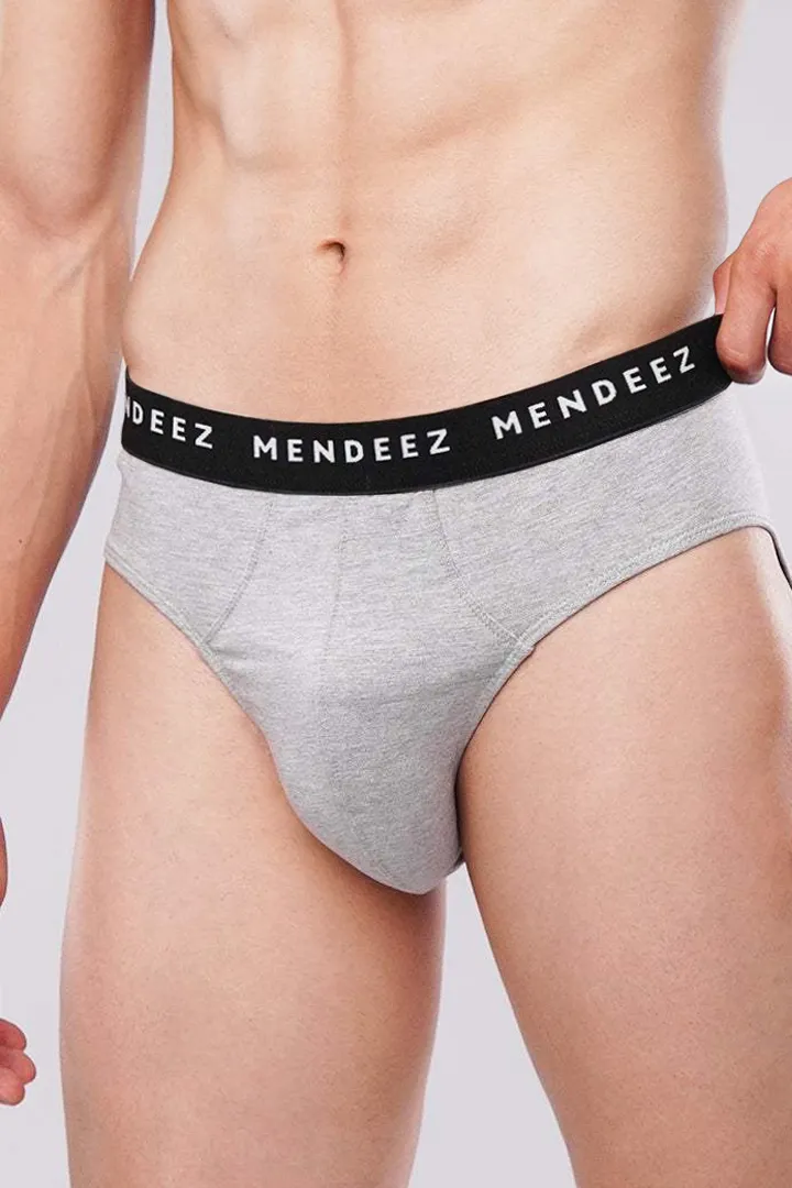 Briefs - White, Black & Heather Grey Pack Of 3