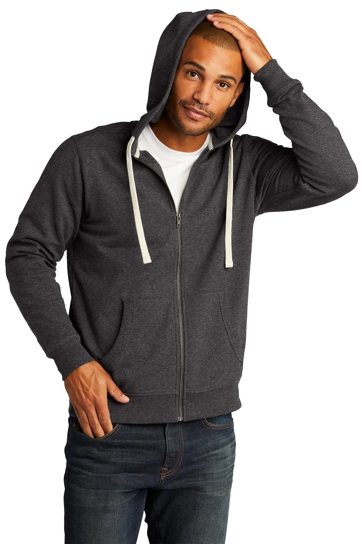 District Re-Fleece Full-Zip Hoodies, Charcoal Heather