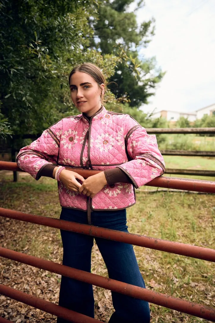 Eloise Reversible Quilted Jacket - Wildflower Pink