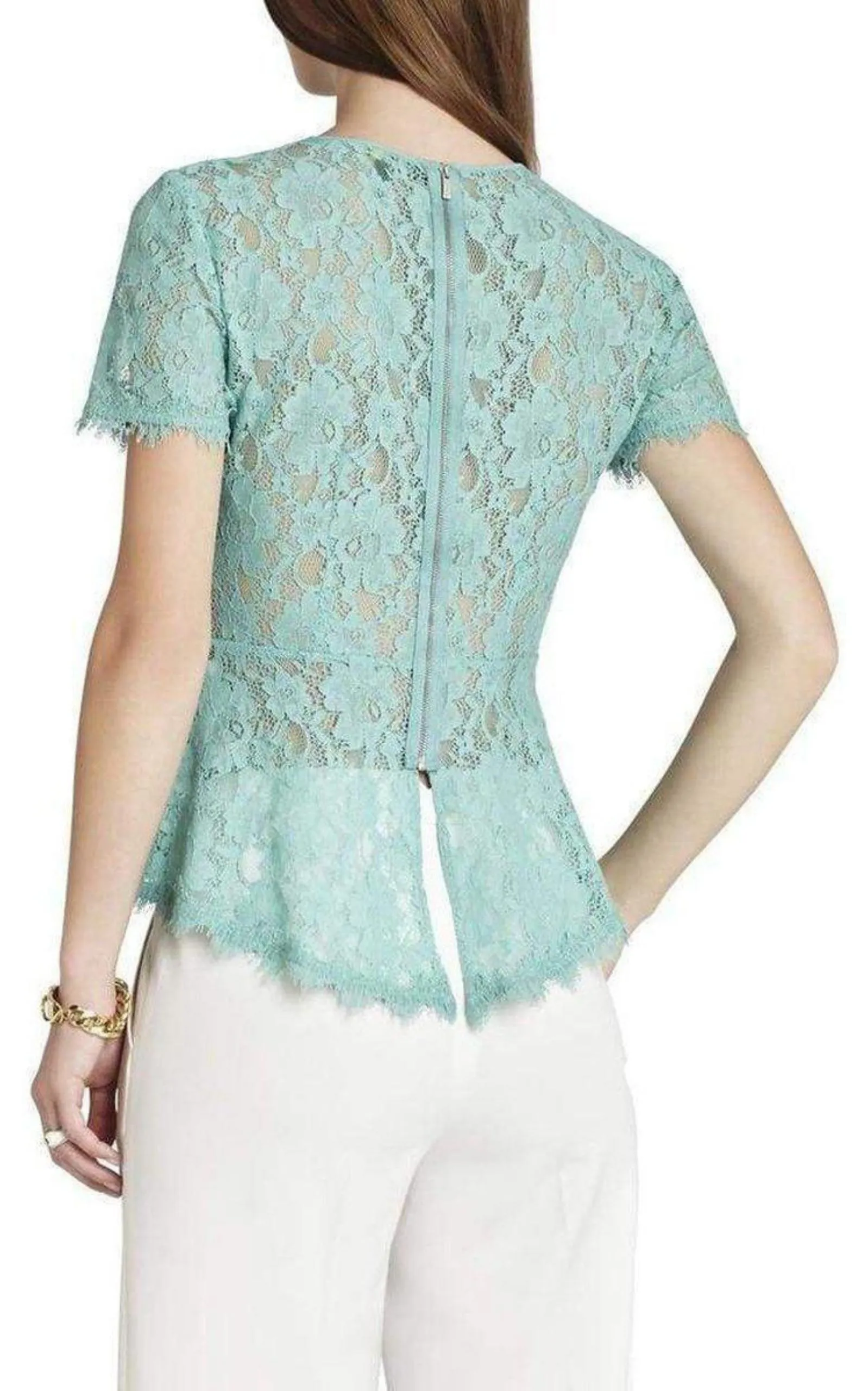 Evia Lace Peplum Top