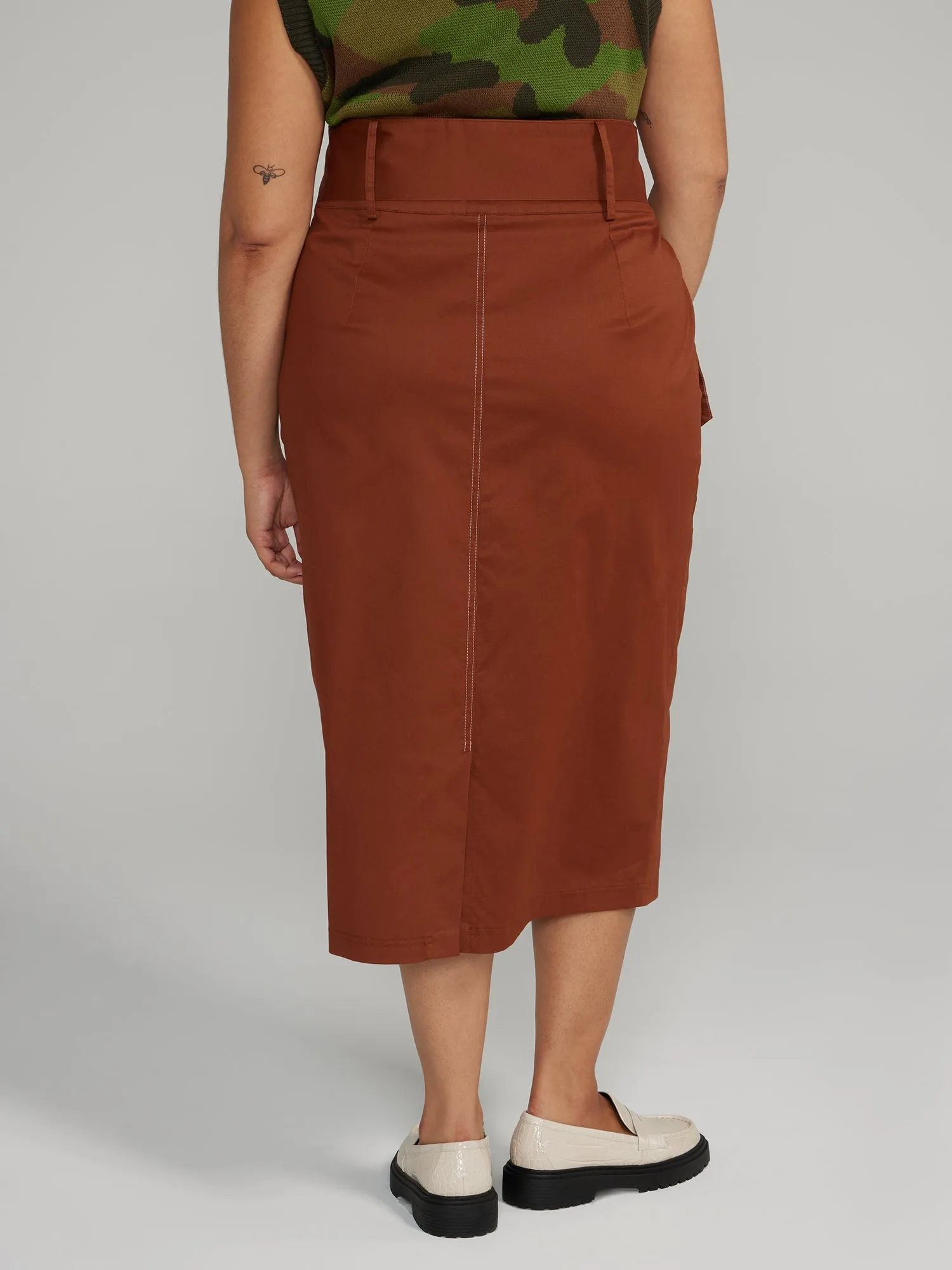 Fashion To Figure - Belted Cargo Midi Skirt