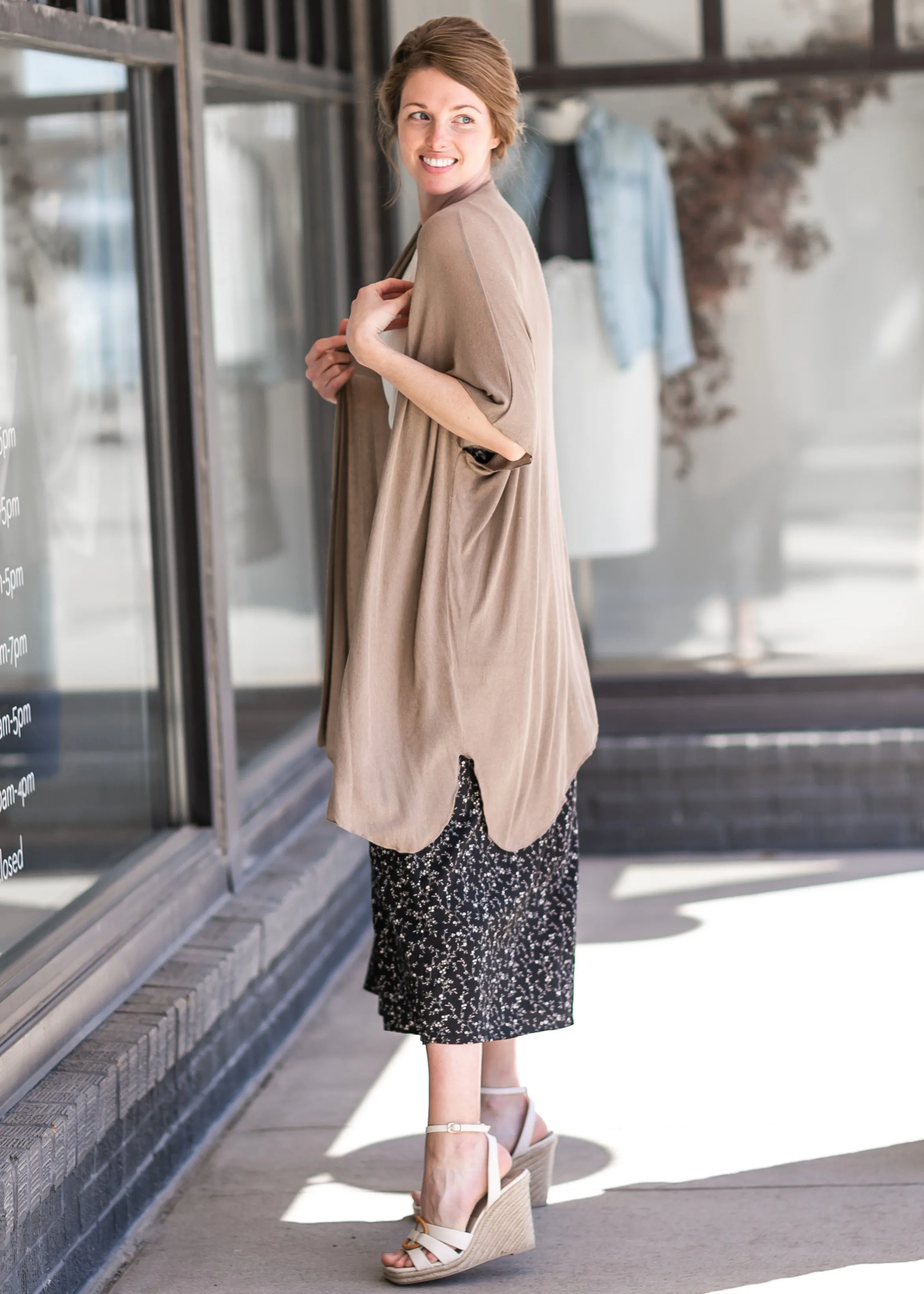 Flutter Sleeve  Open Front Cardigan - FINAL SALE