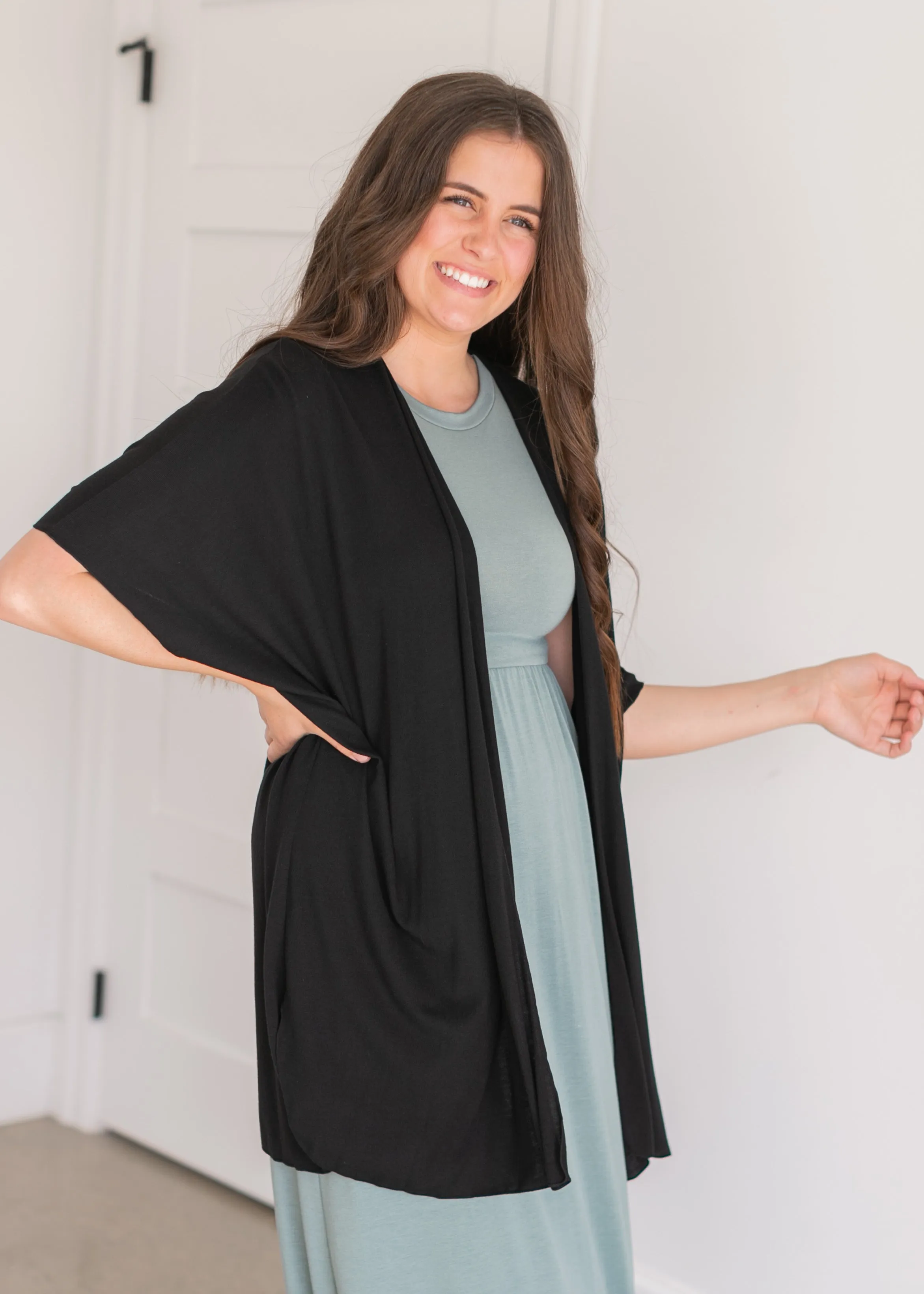 Flutter Sleeve  Open Front Cardigan - FINAL SALE