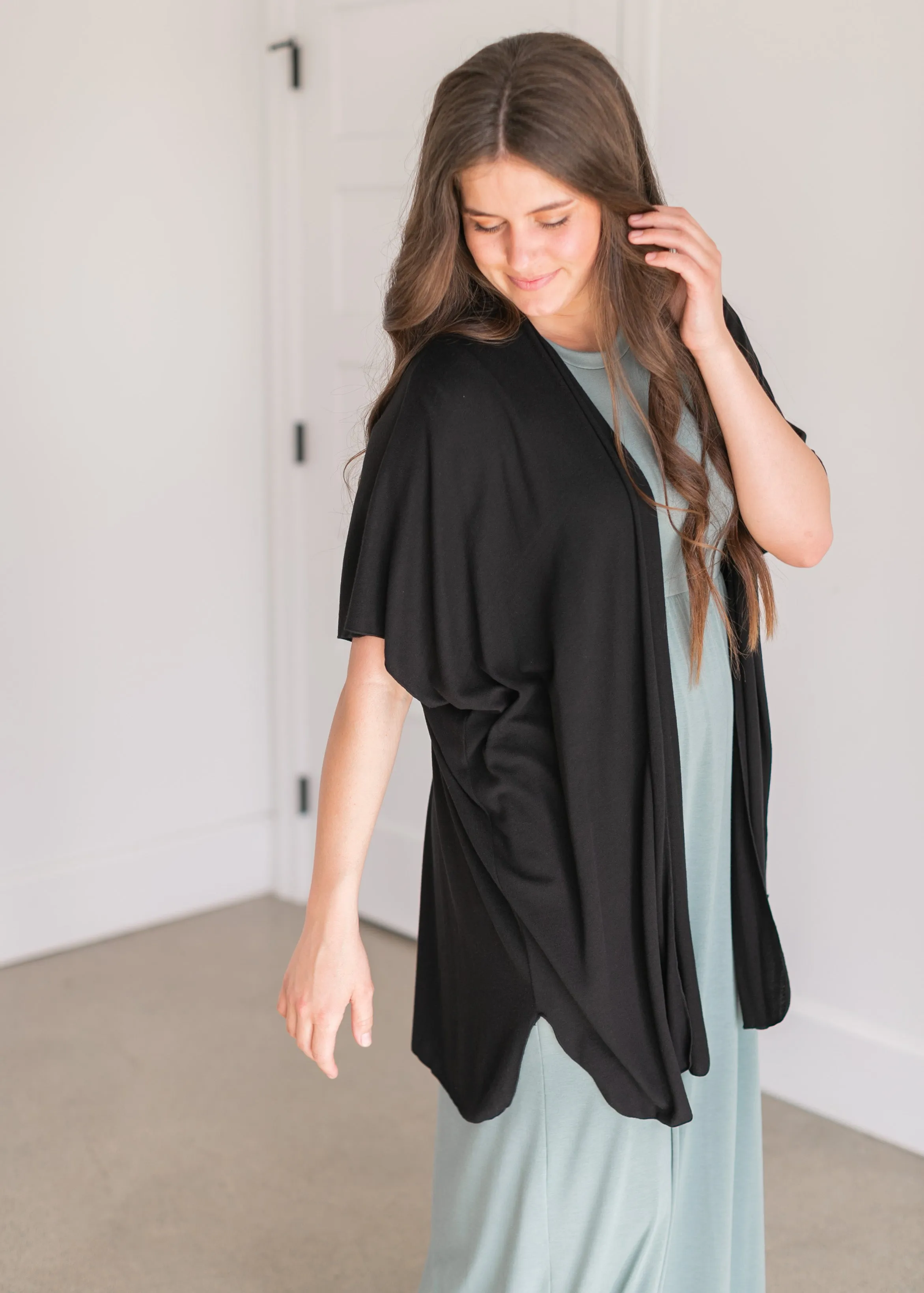 Flutter Sleeve  Open Front Cardigan - FINAL SALE