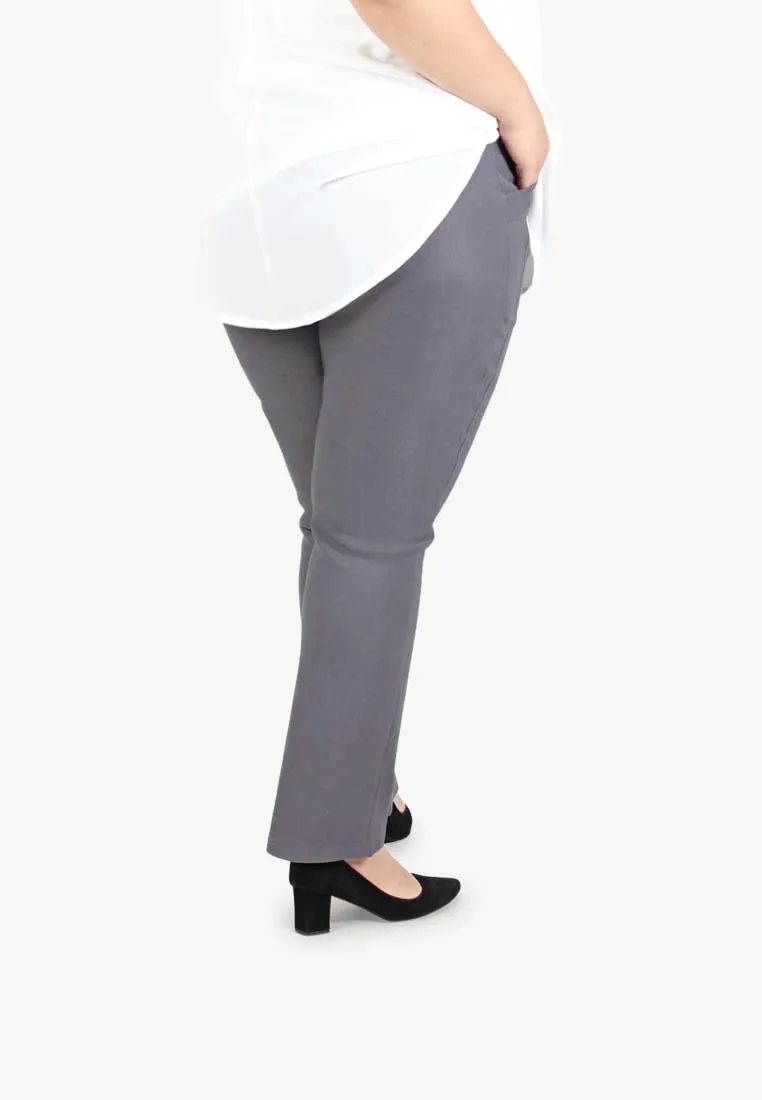 Gracie FLEXI Tall Version Straight Cut Pants - Grey