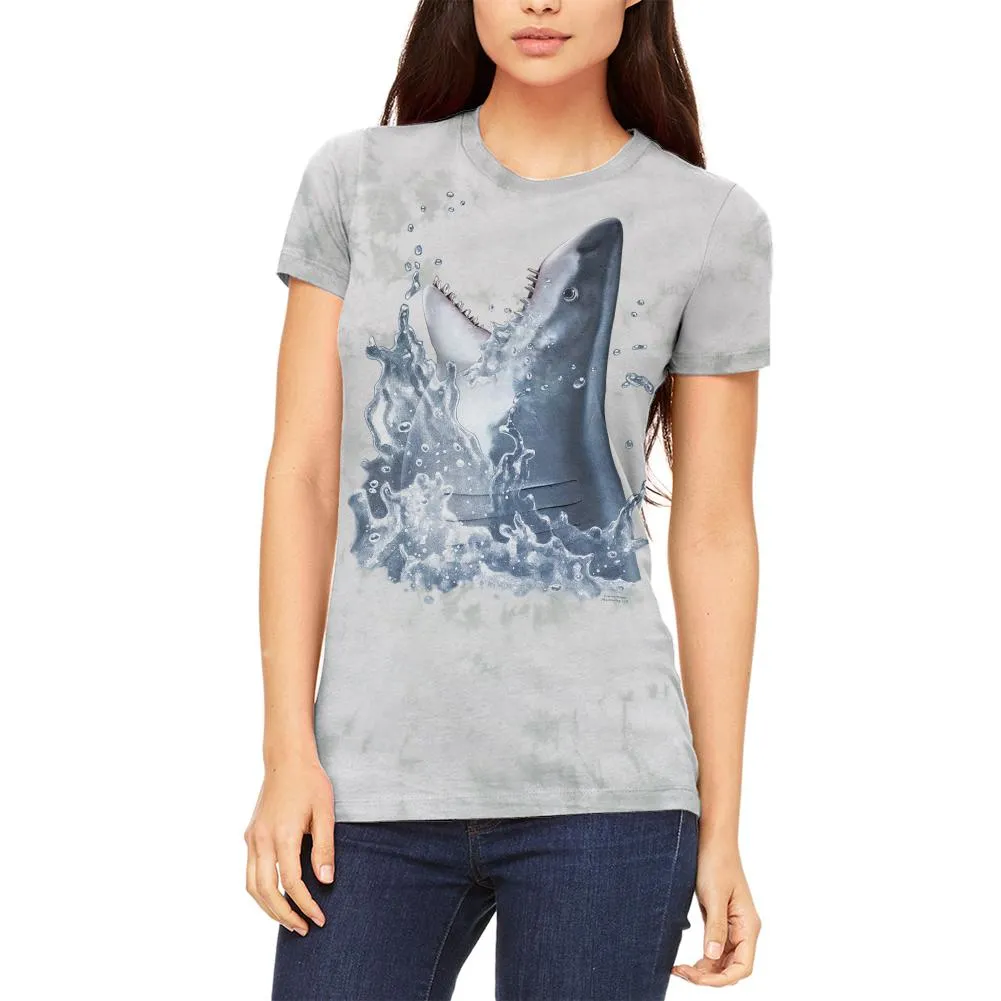 Great White Breaching Juniors Soft T Shirt