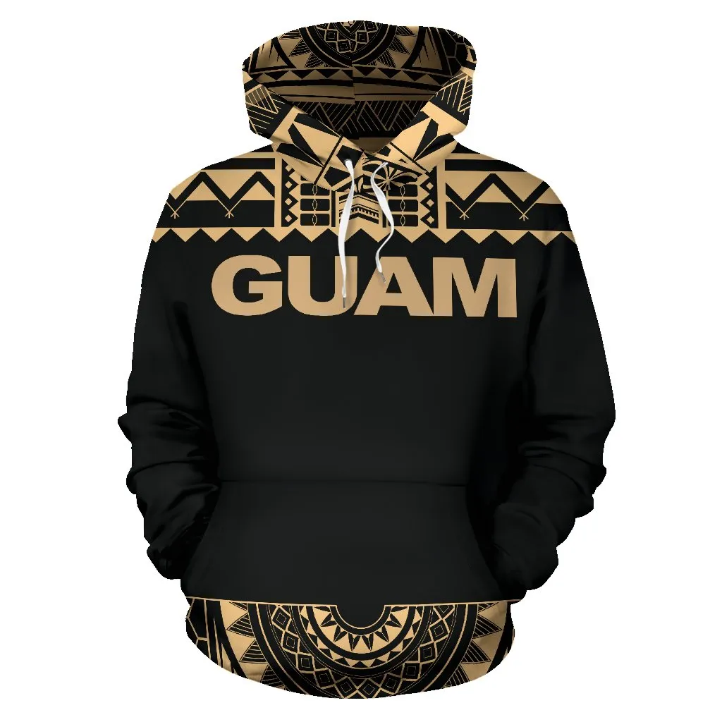 Guam Polynesian All Over Hoodie - Gold Version - BN04