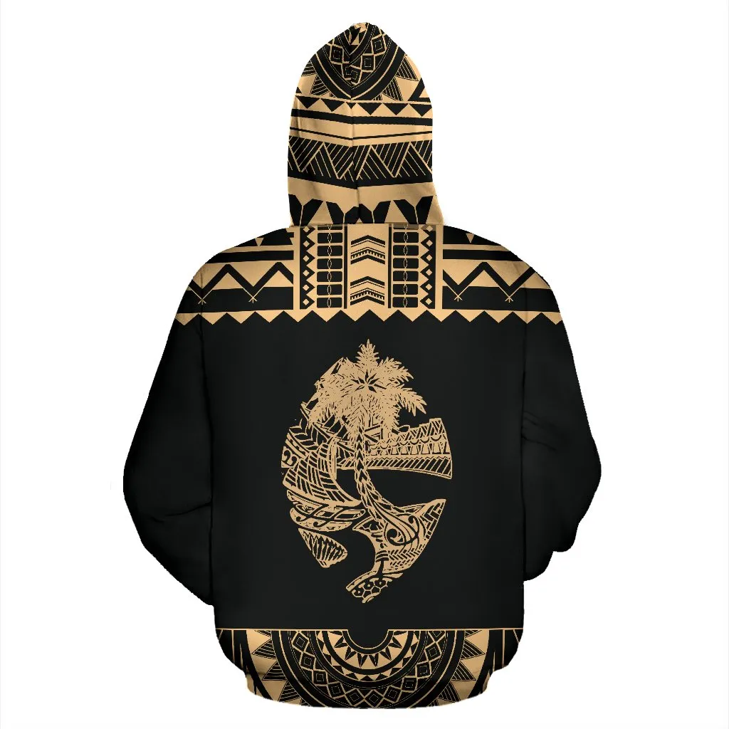 Guam Polynesian All Over Hoodie - Gold Version - BN04