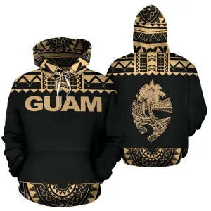 Guam Polynesian All Over Hoodie - Gold Version - BN04