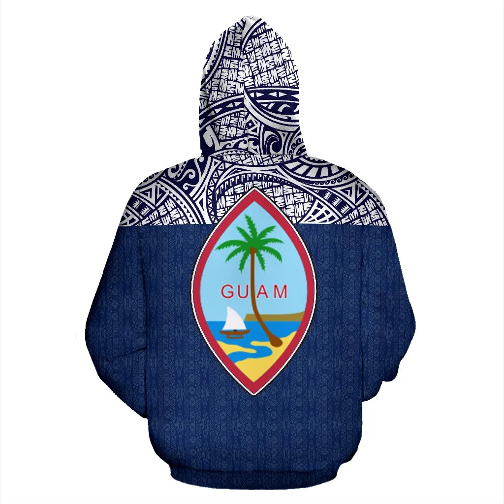 Guam Polynesian All Over Zip-Up Hoodie - Bn09