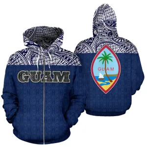 Guam Polynesian All Over Zip-Up Hoodie - Bn09