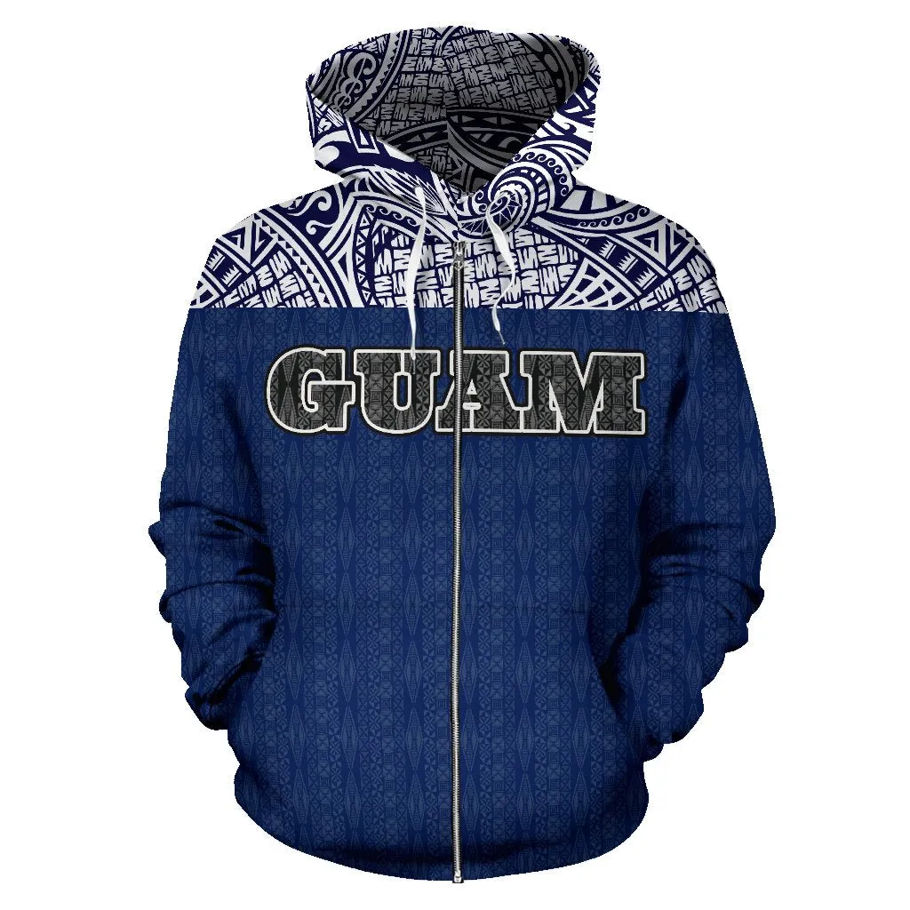 Guam Polynesian All Over Zip-Up Hoodie - Bn09