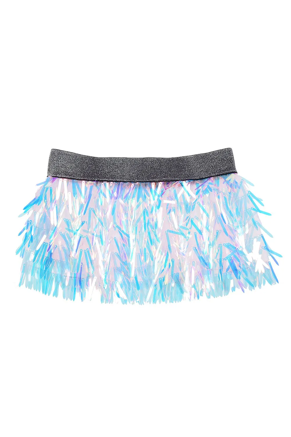 Iridescent Unicorn Tears Mini Sequin Skirt