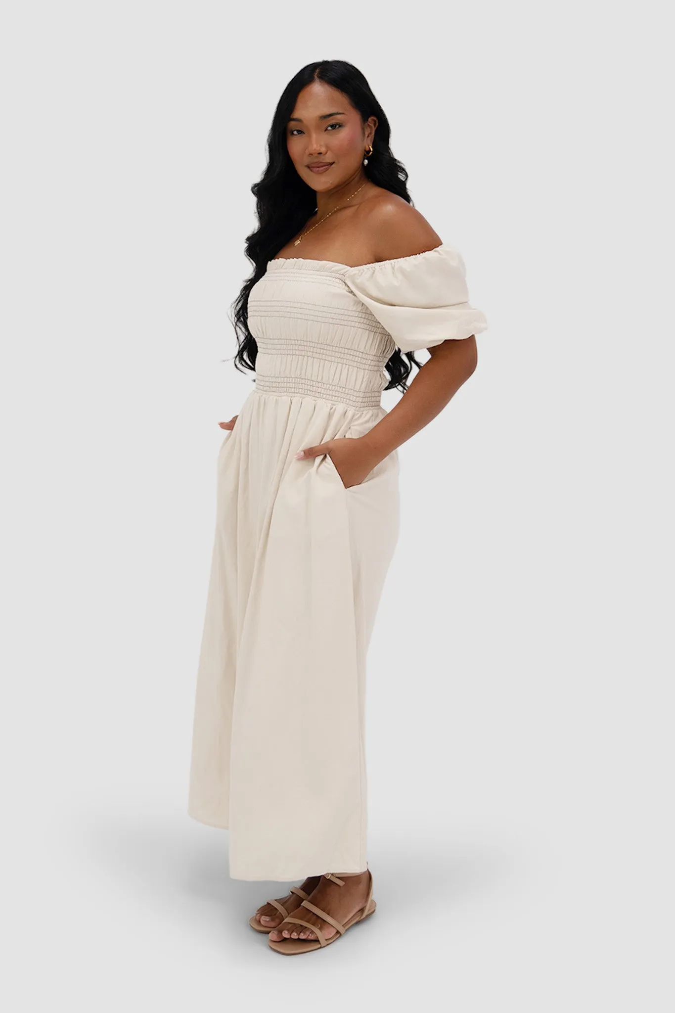 ISMAE MAXI DRESS NEUTRAL