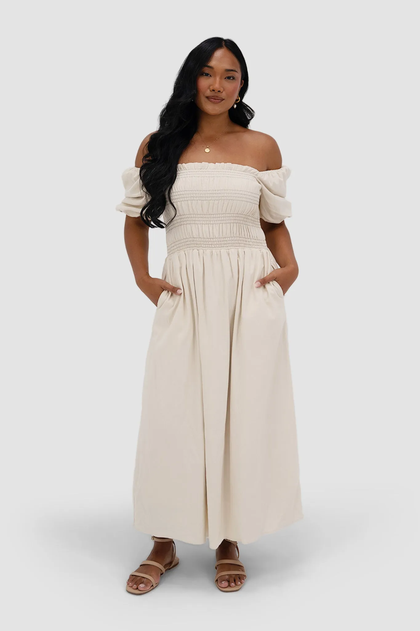 ISMAE MAXI DRESS NEUTRAL