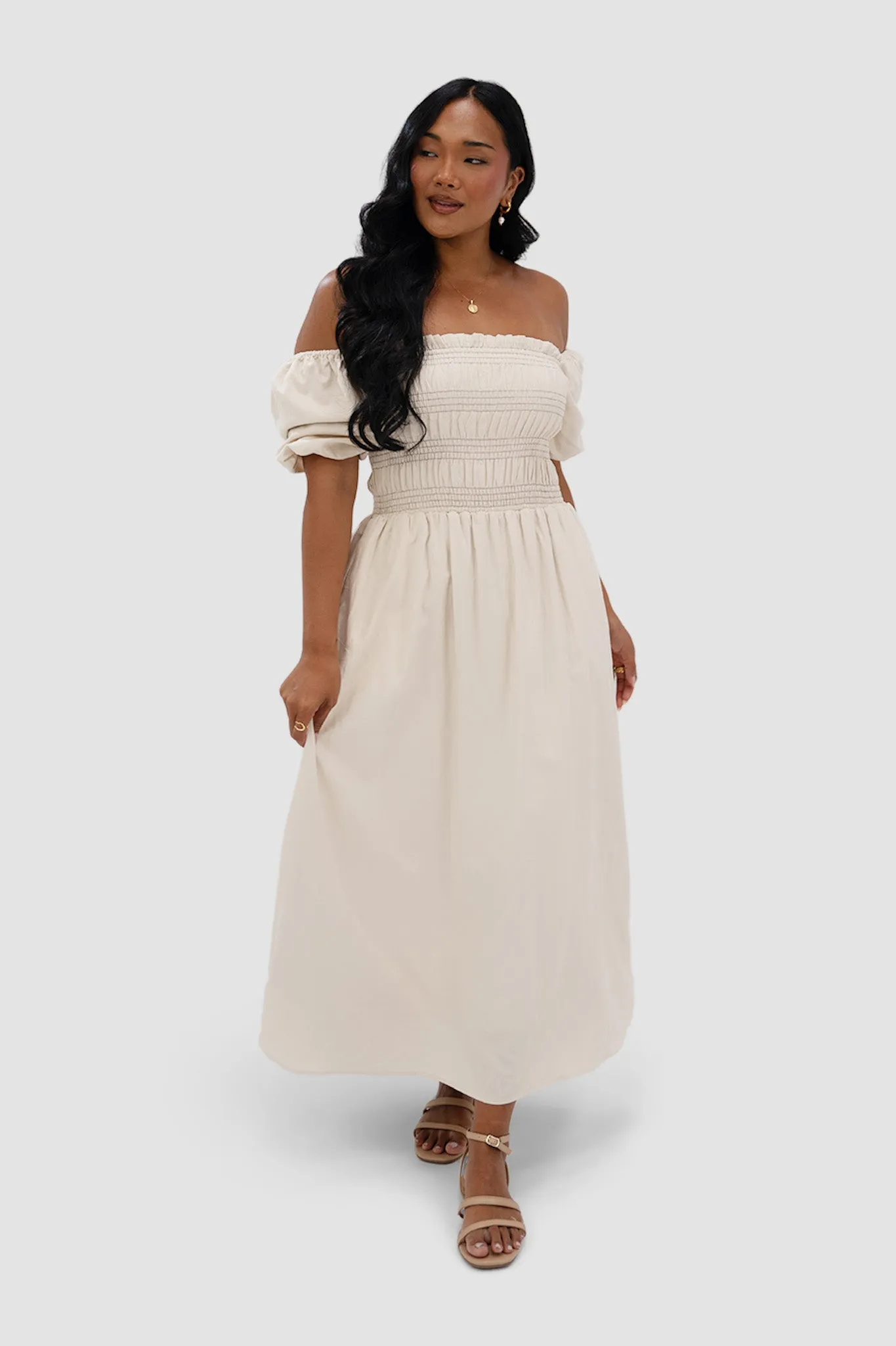 ISMAE MAXI DRESS NEUTRAL