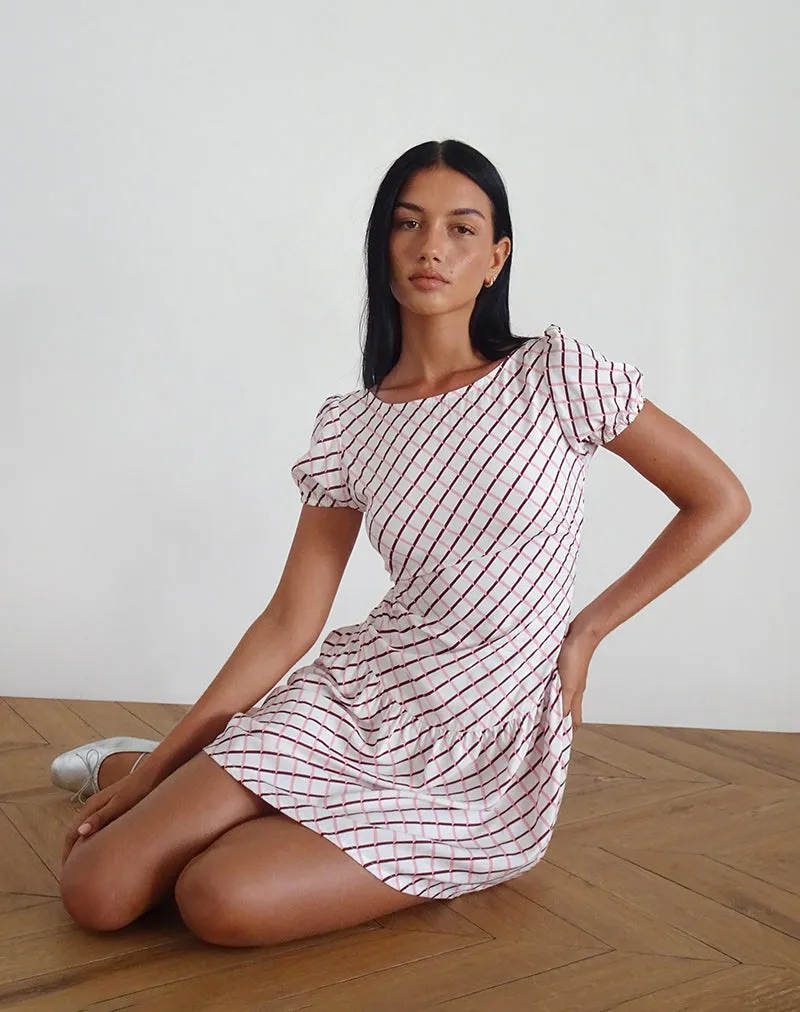 Jemima Mini Dress in Geometric Tile