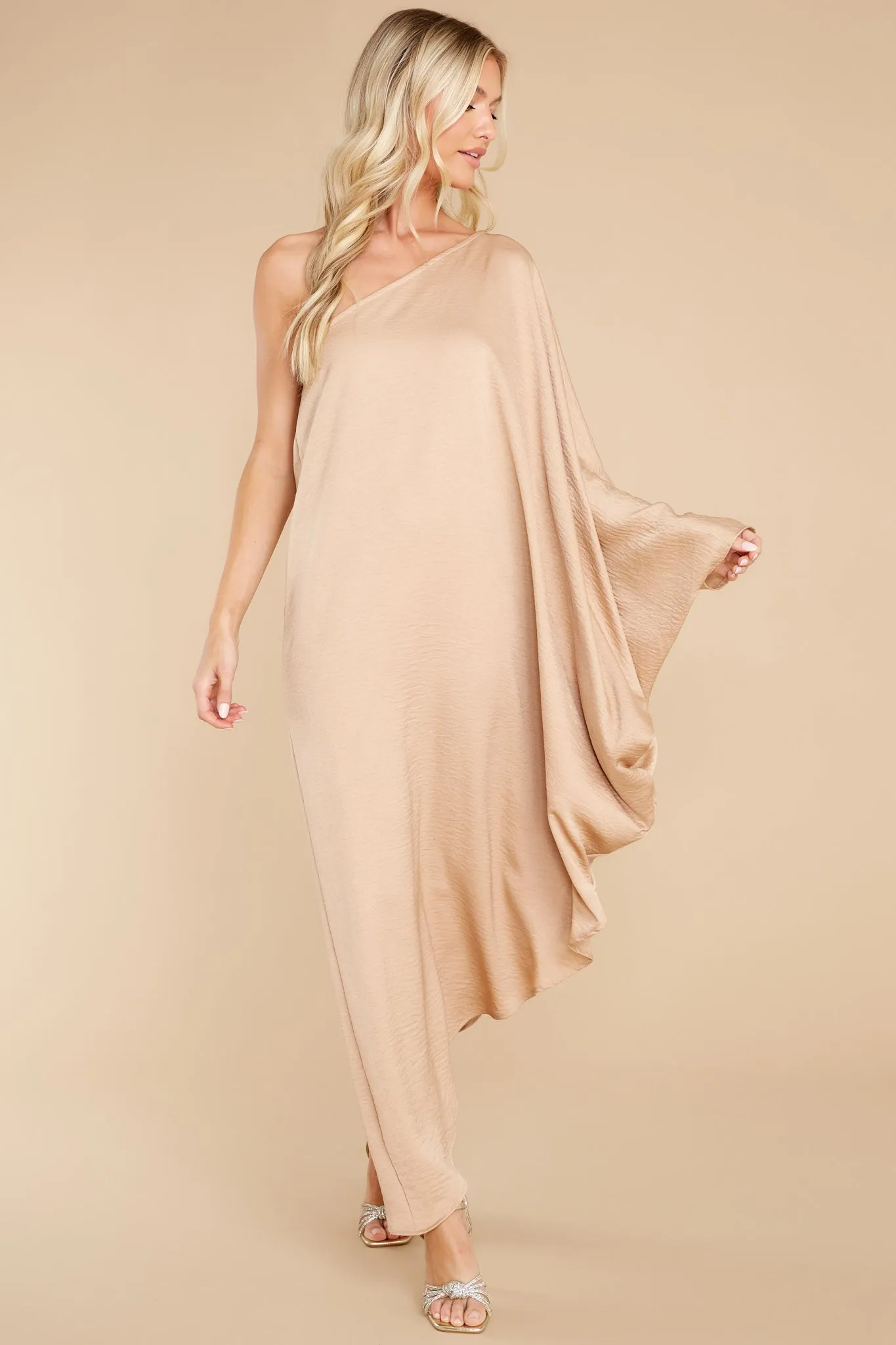 Like Royalty Light Tan Maxi Dress