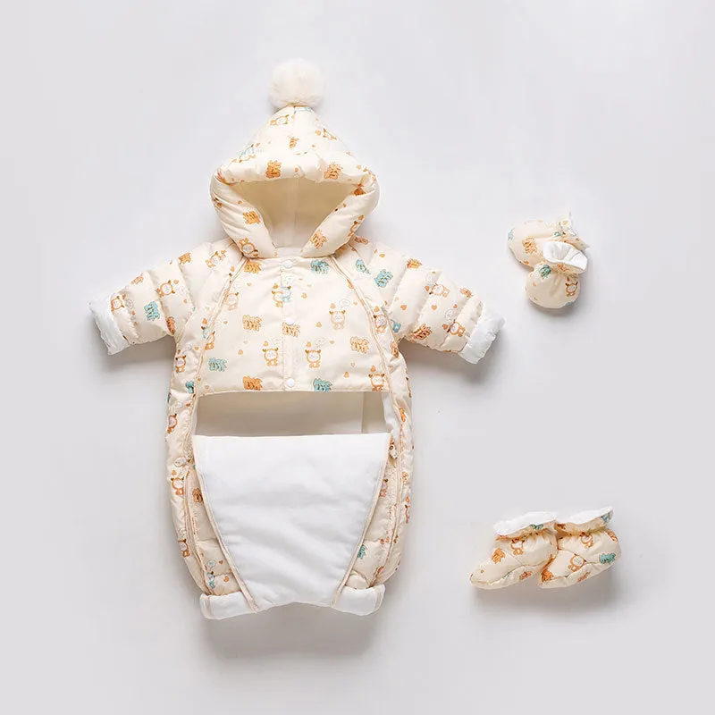 Little Gigglers World Baby Thickened Down Jacket Outerwear Romper