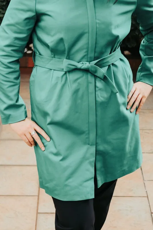 LONG BELTED JACKET WITH POCKETS