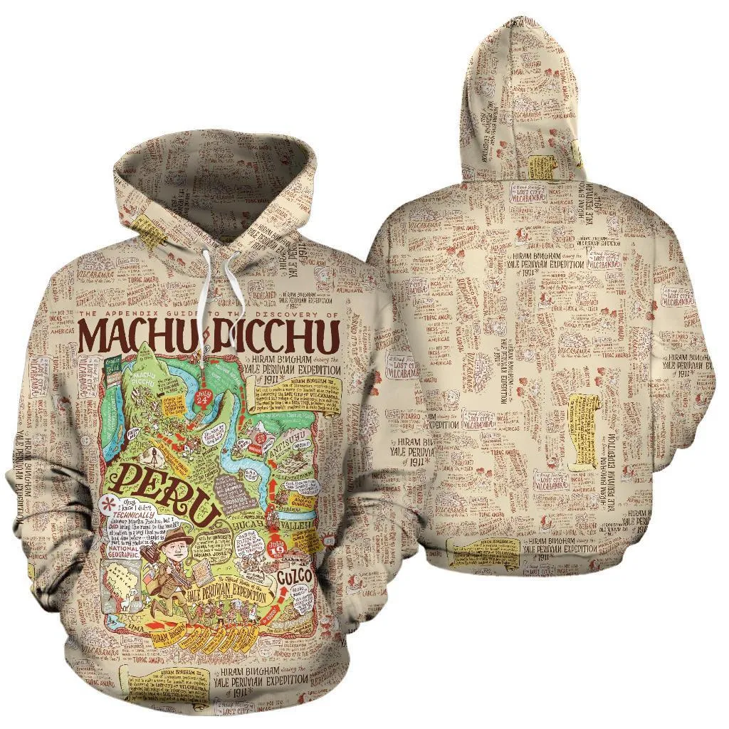 Machu Picchu Map All Over Print Hoodie - BN14