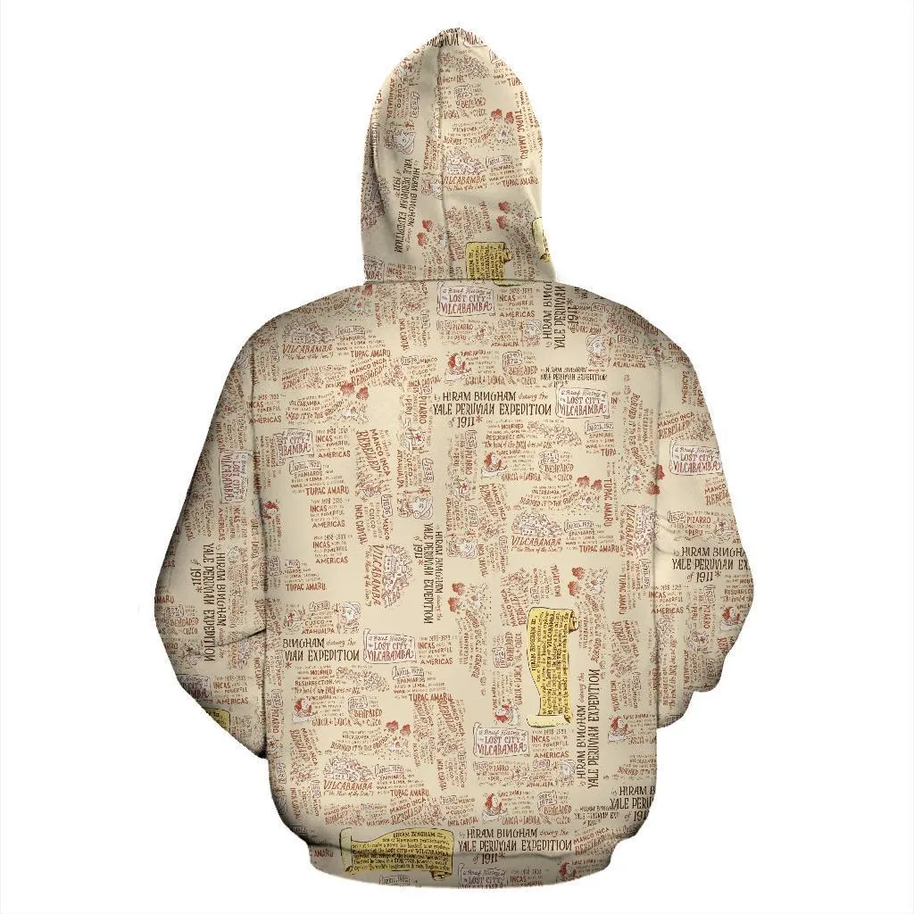 Machu Picchu Map All Over Print Hoodie - BN14