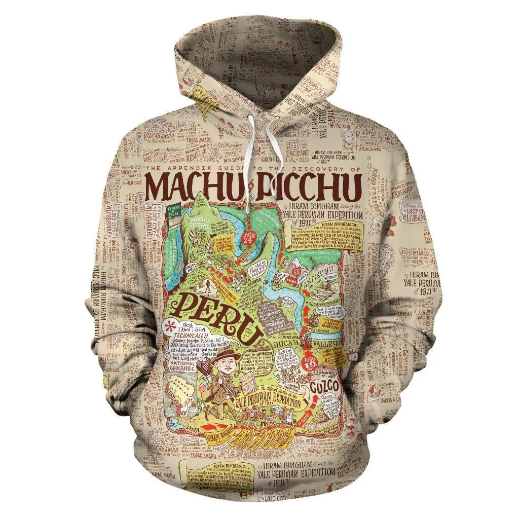 Machu Picchu Map All Over Print Hoodie - BN14