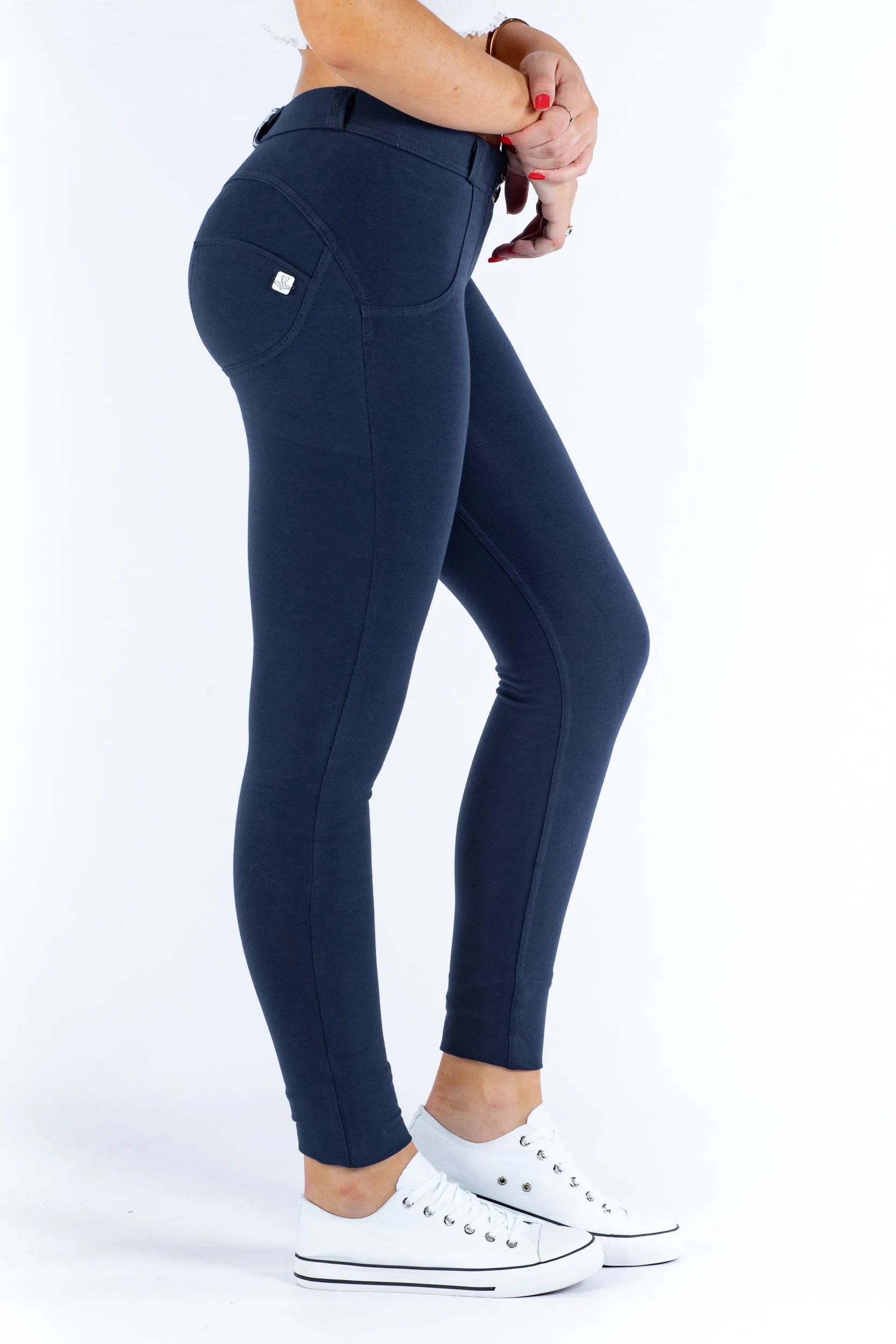 Mid waist Butt lifting Shaping pants - Navy Blue