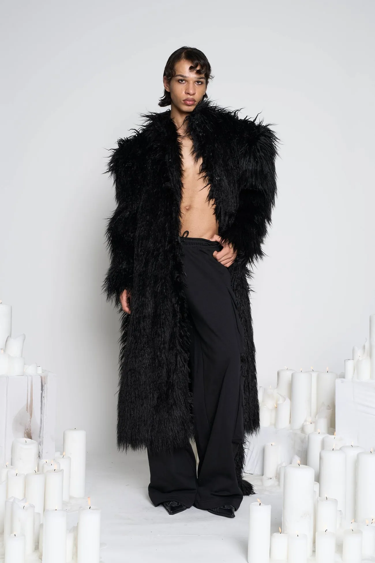 Midnight Faux Fur Coat