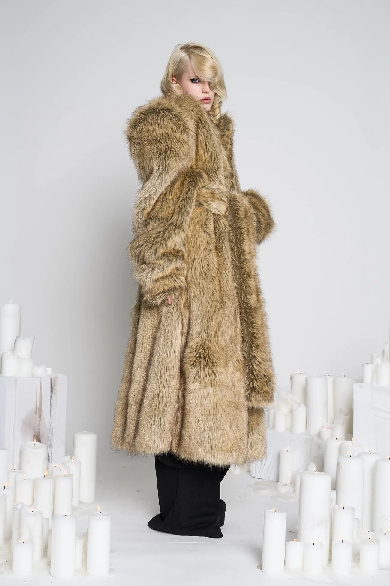 Midnight Faux Fur Coat