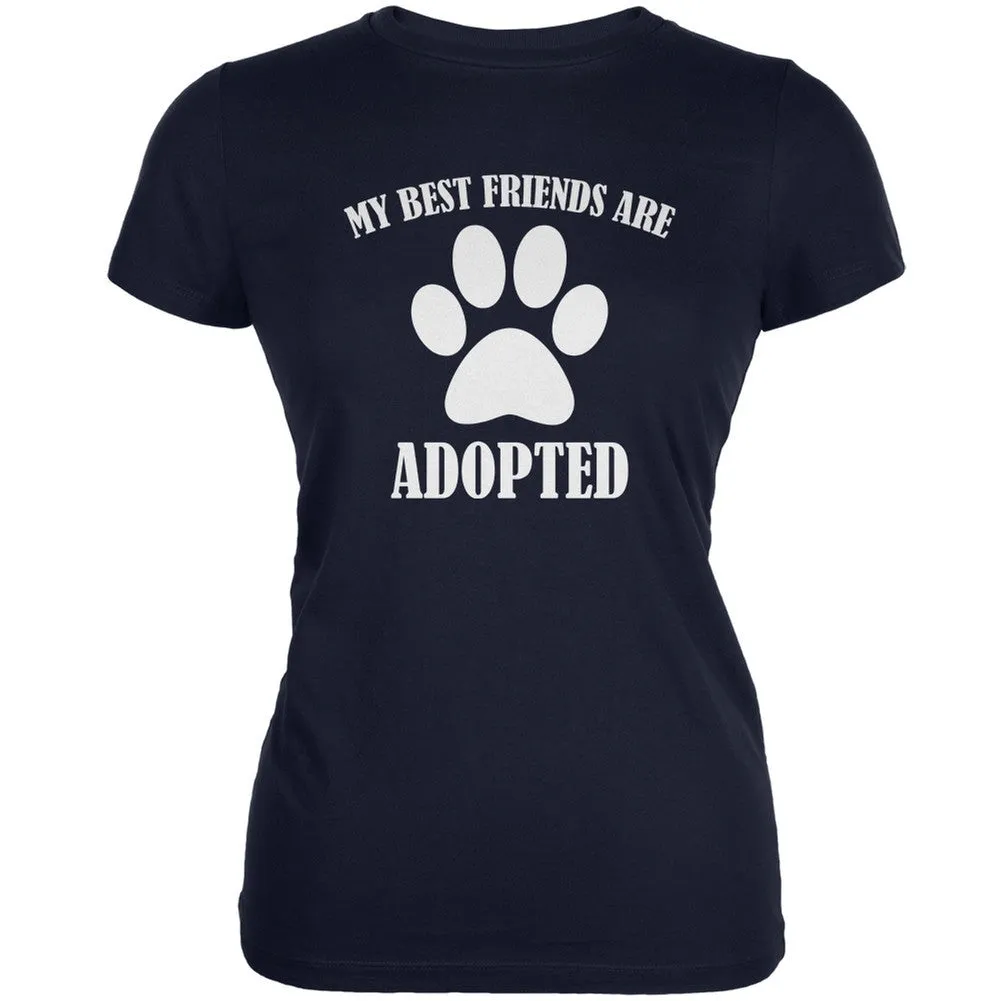 My Best Friends Are Adopted Aqua Juniors Soft T-Shirt