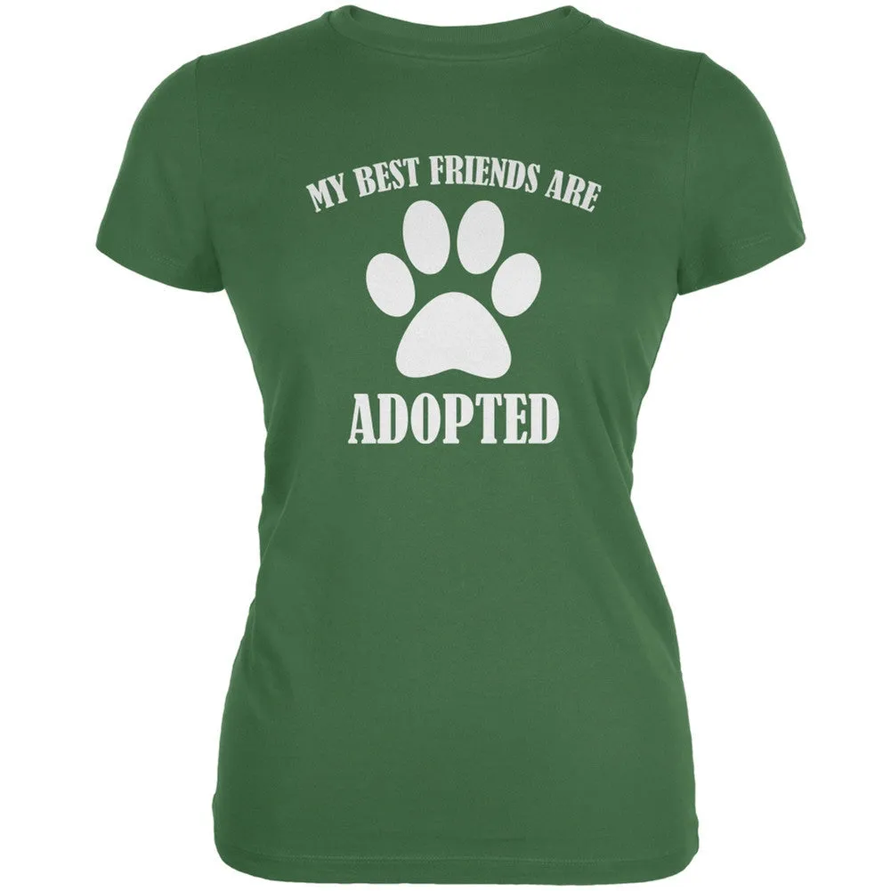 My Best Friends Are Adopted Aqua Juniors Soft T-Shirt