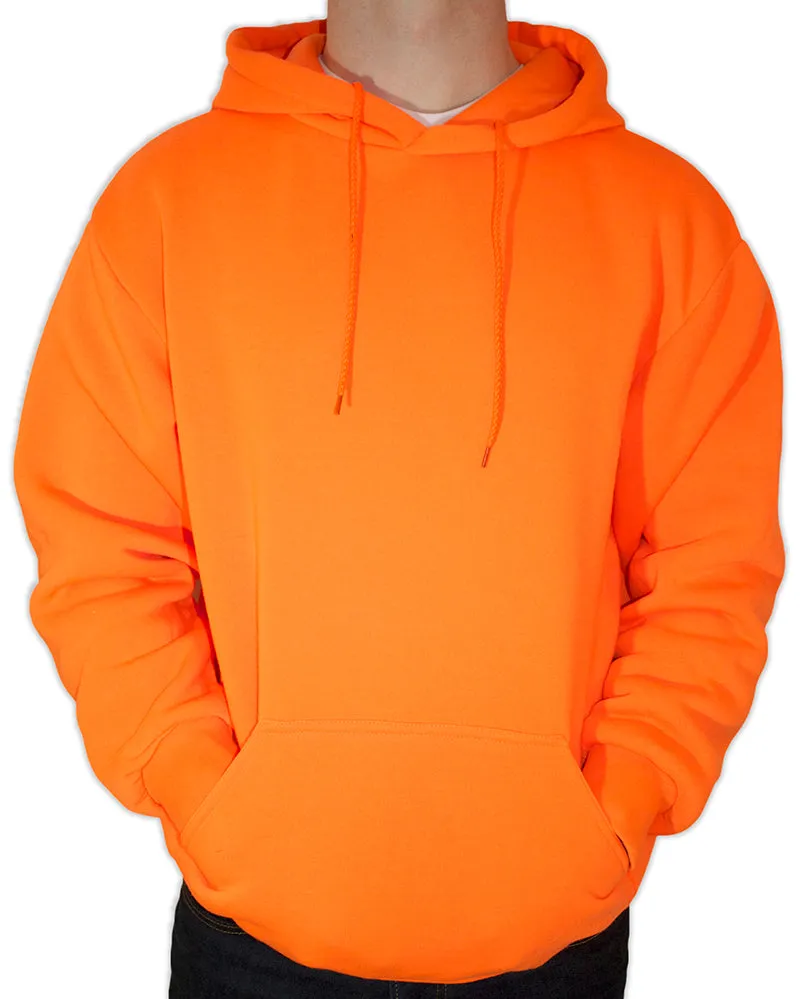 Neon Fluorescent Pull Over Hoodie w/ Draw Strings