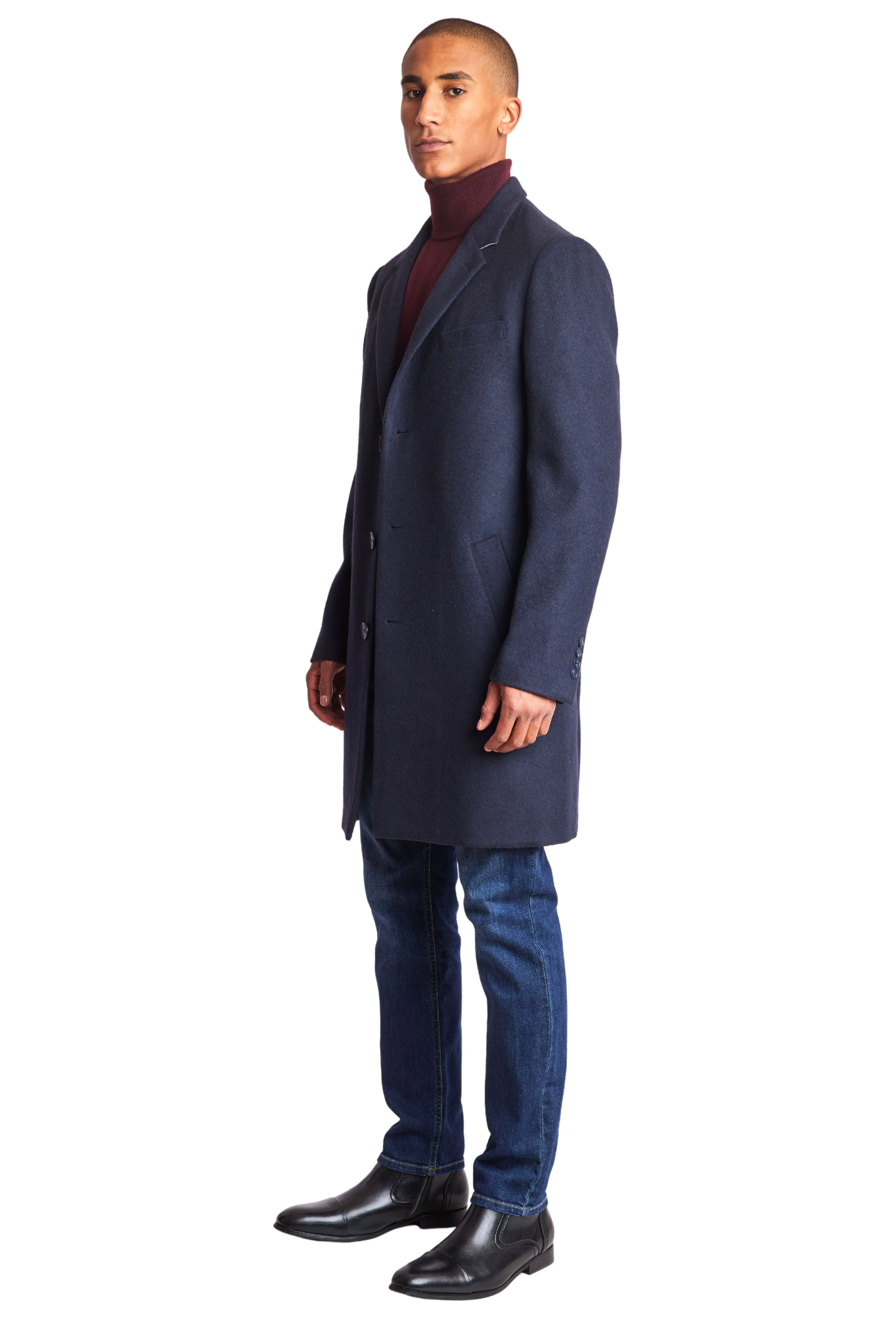 Notch Topcoat - slim - Dark Navy Soft Touch