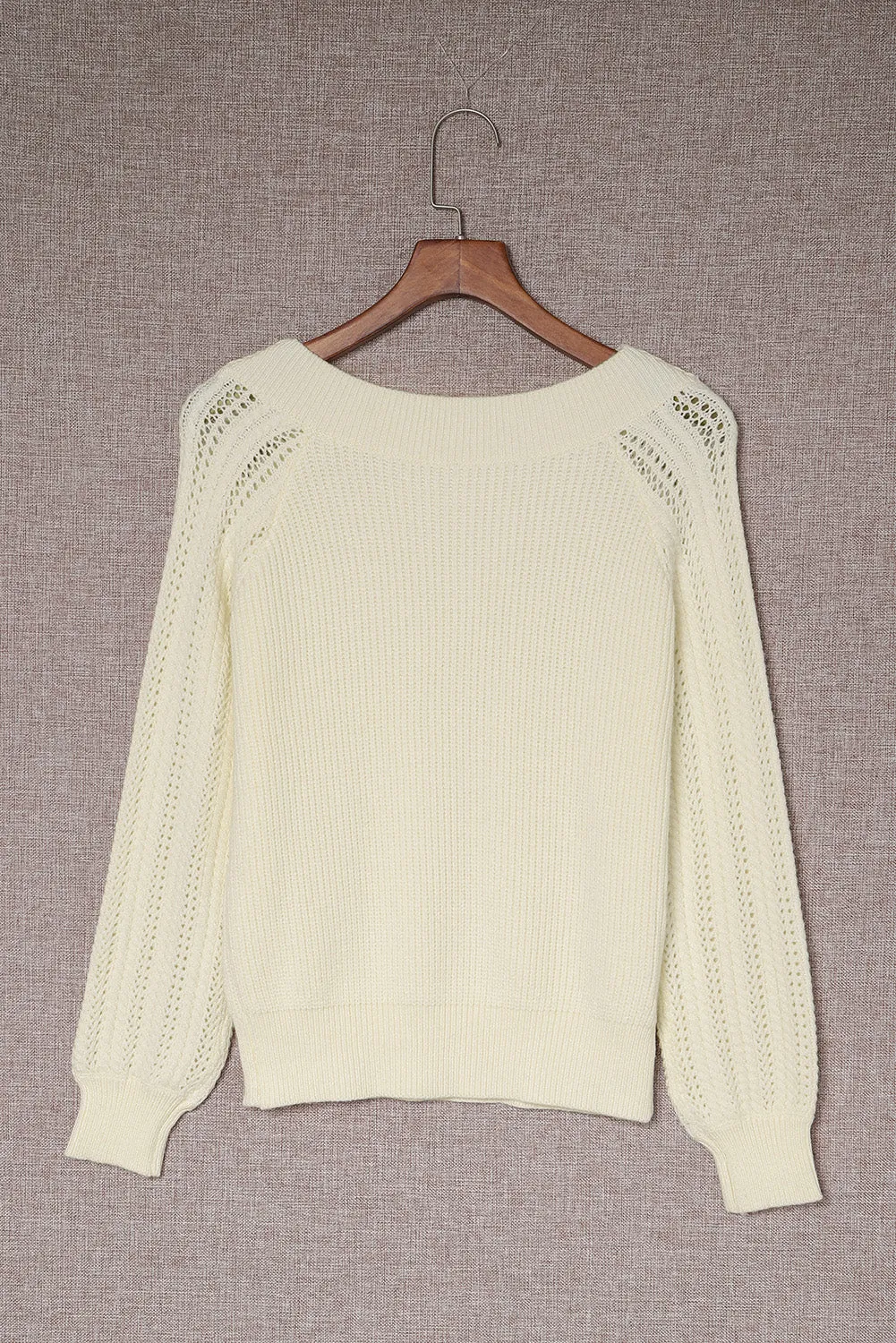 Plain Off Shoulder Knit Pullover Sweater