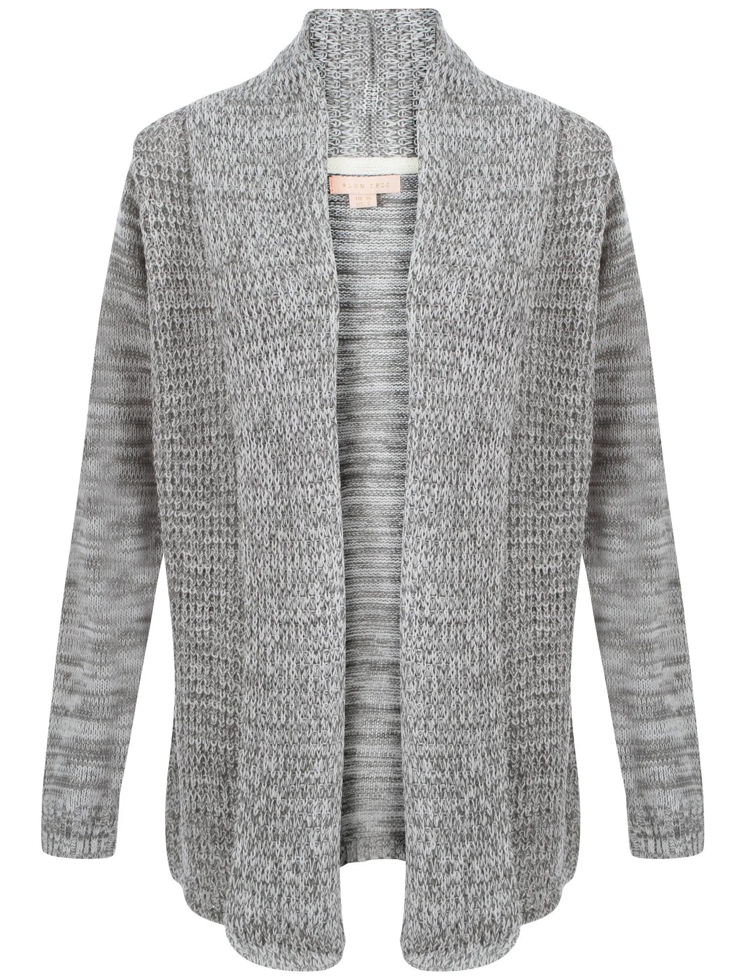 Plum Tree Oak Cardigan in Ivory and Mid Grey Marl