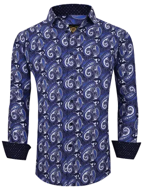 PREMIERE SHIRTS: Purple Black & White Paisley