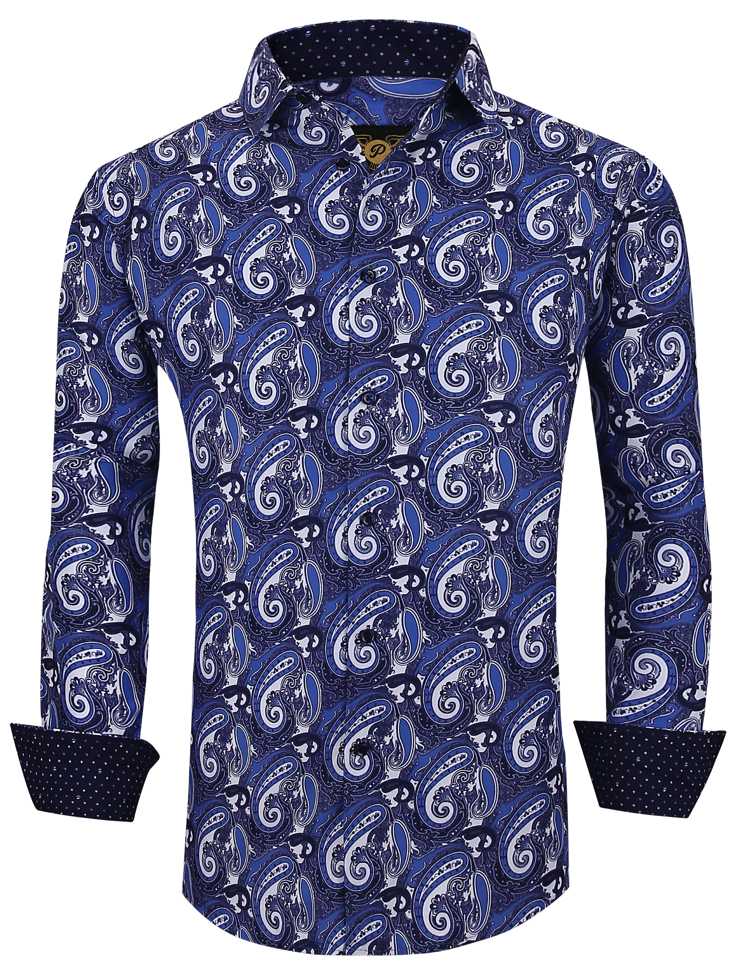 PREMIERE SHIRTS: Purple Black & White Paisley