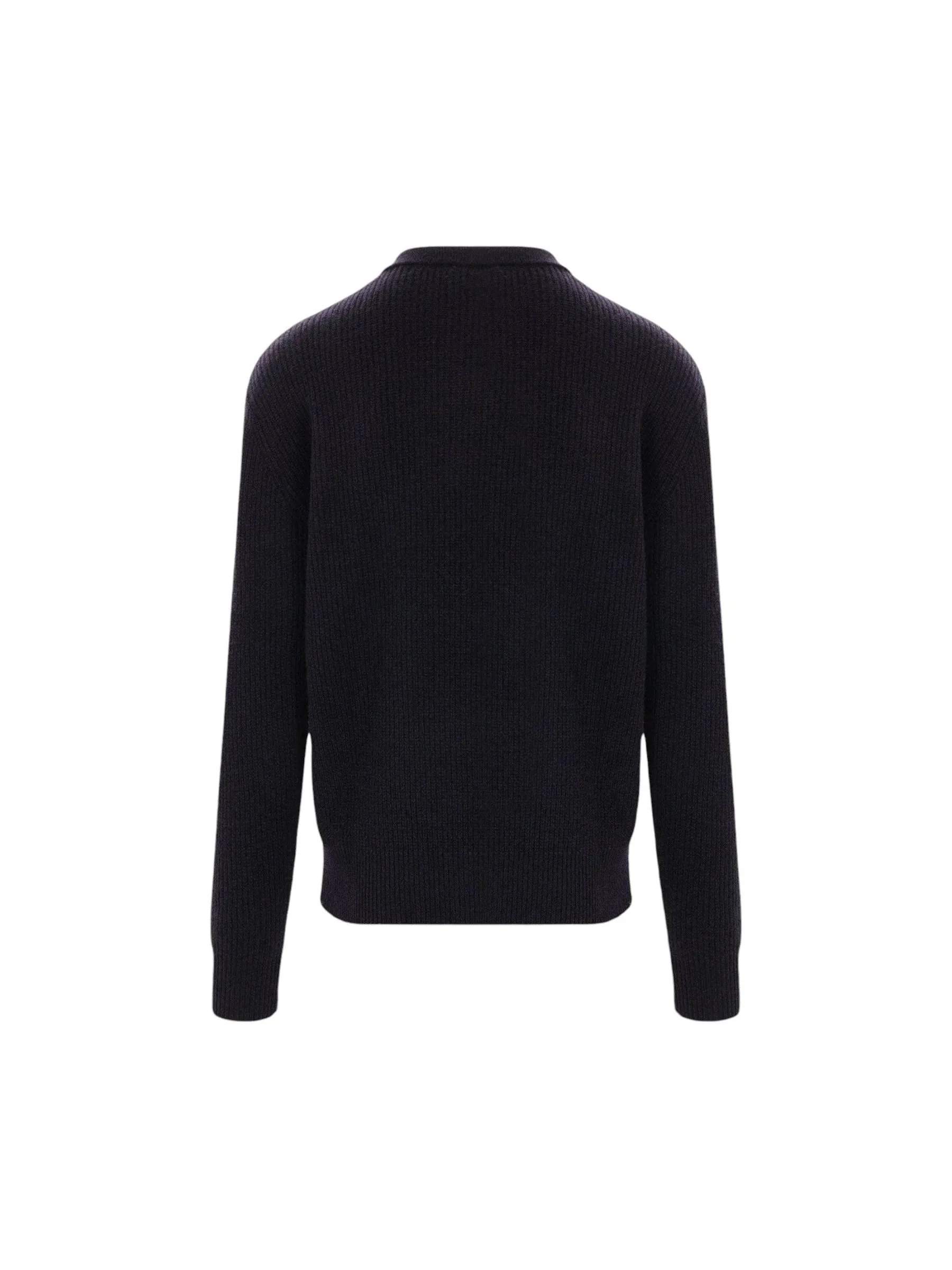 Ribbed Half-Zip Wool Sweater