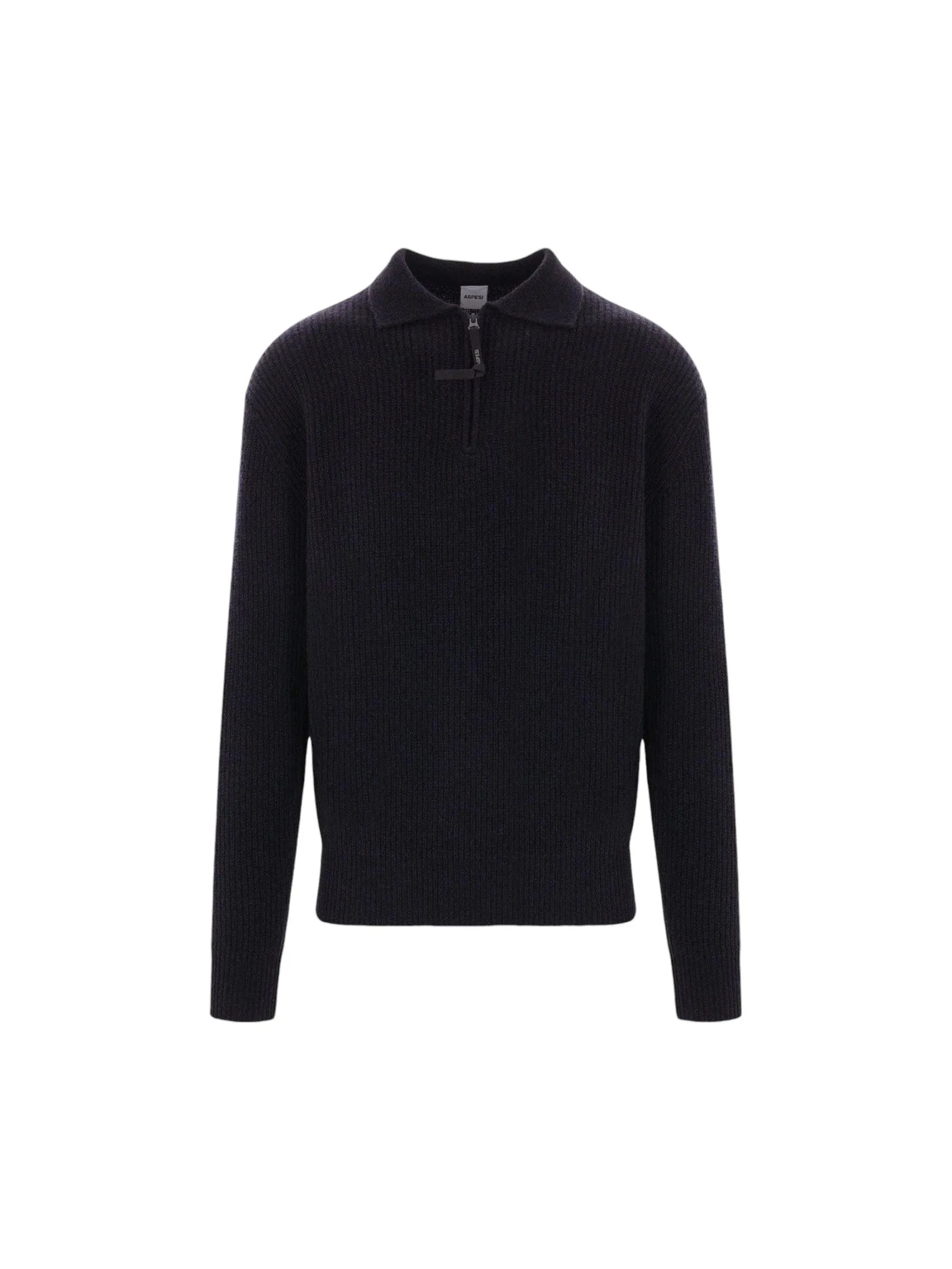 Ribbed Half-Zip Wool Sweater